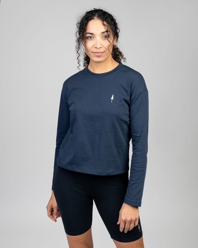 TreeShirt manches longues Dropshoulder Femme Dark Navy - Dark Navy - TSHIRT - NIKIN