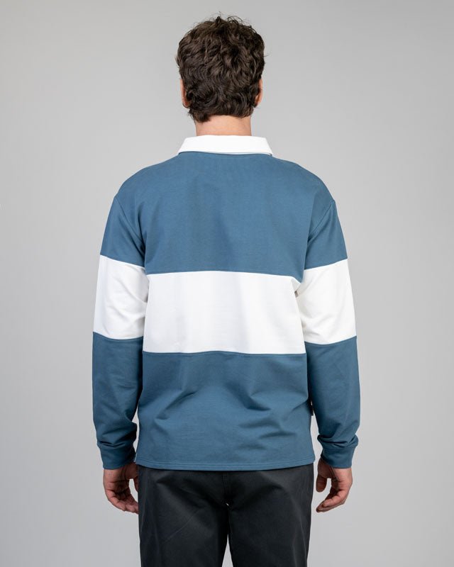TreeShirt Rugby - Marine Teal-White - LONGSLEEVE - NIKIN
