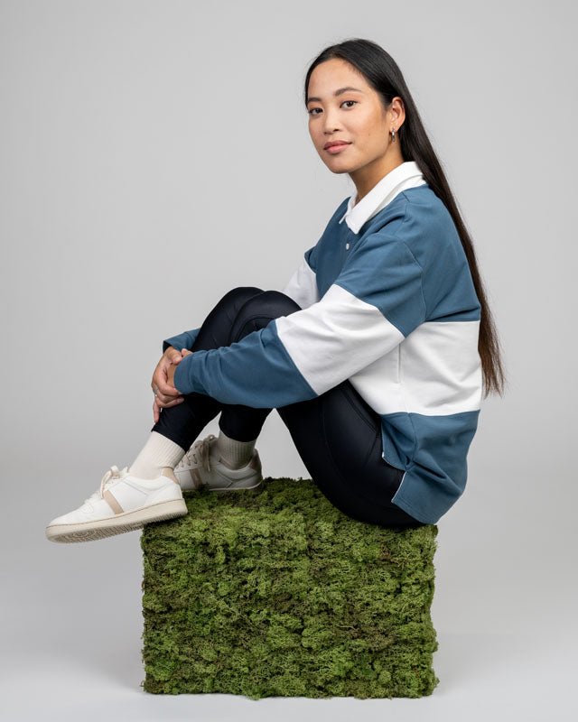 TreeShirt Rugby - Marine Teal-White - LONGSLEEVE - NIKIN