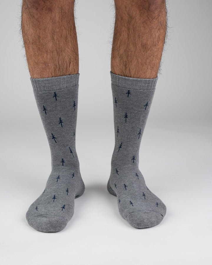 TreeSocks Cosy Allover - Grey-Navy - SOCKS - NIKIN