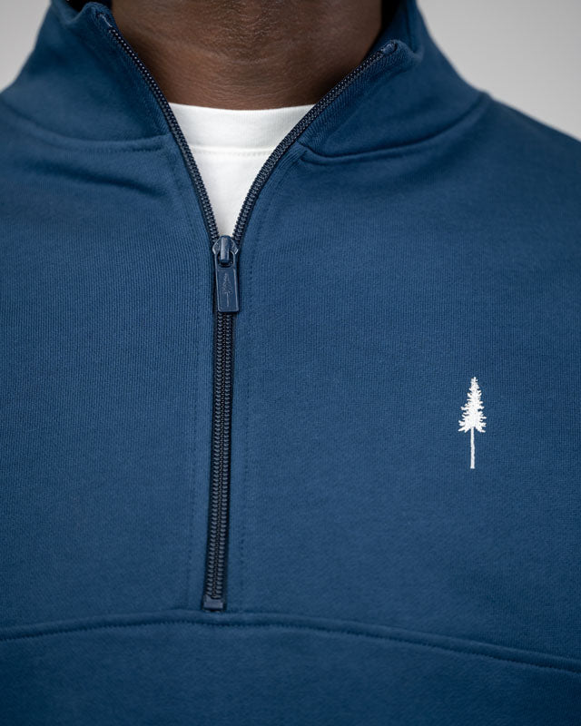 TreeSweater Quarter Zip - Midnight Blue - SWEATER - NIKIN