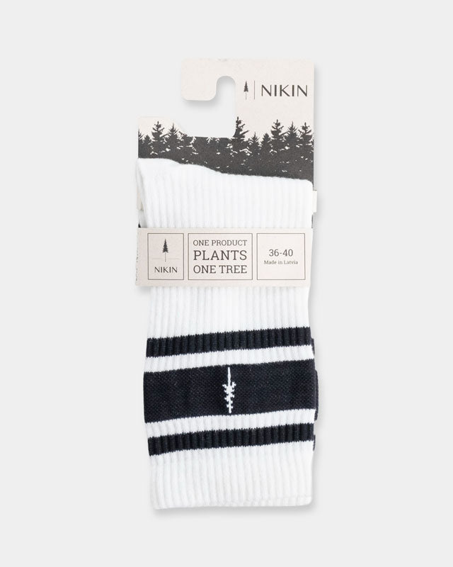 TreeSocks Stripes College White