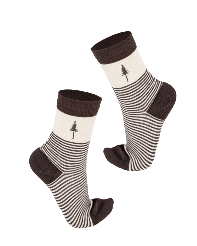 TreeSocks Standard Stripes Beige-Brown - SOCKS - NIKIN
