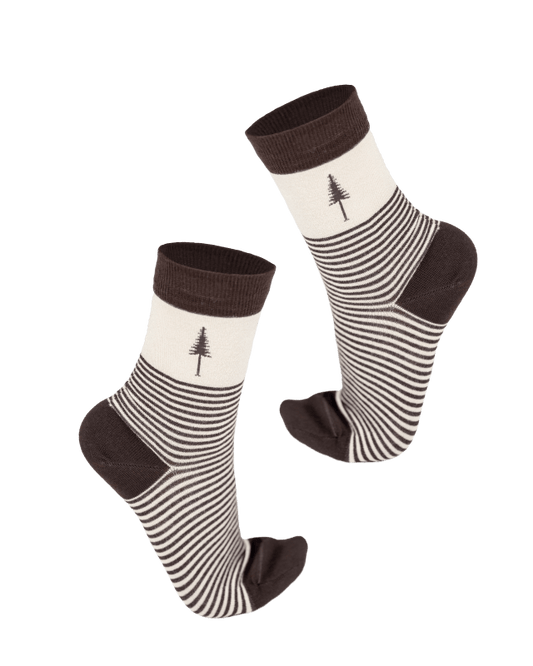 TreeSocks Standard Stripes Beige-Brown - SOCKS - NIKIN