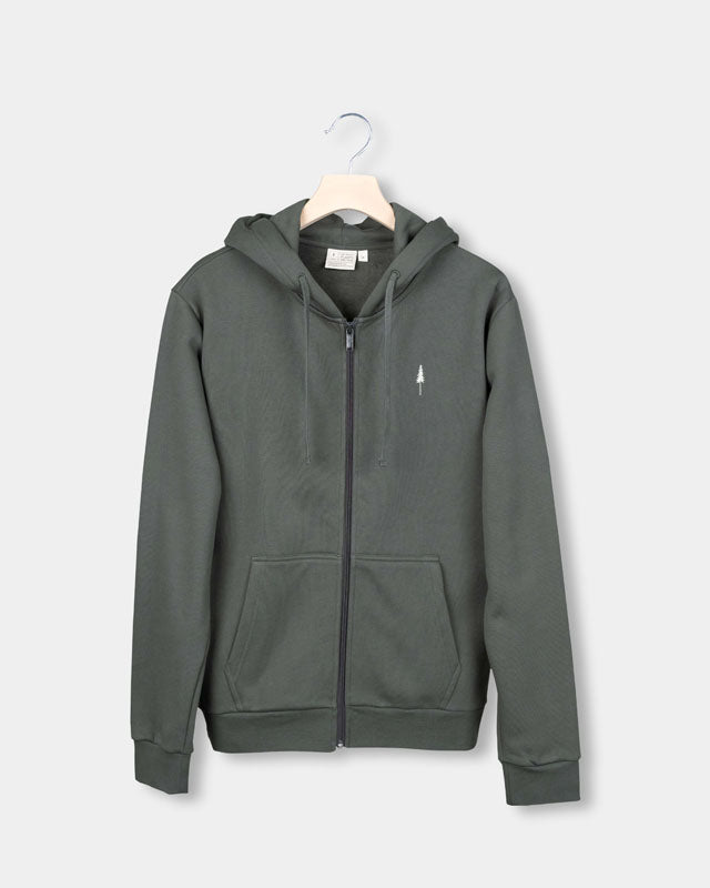 TreeHoodie Zip Ash Green