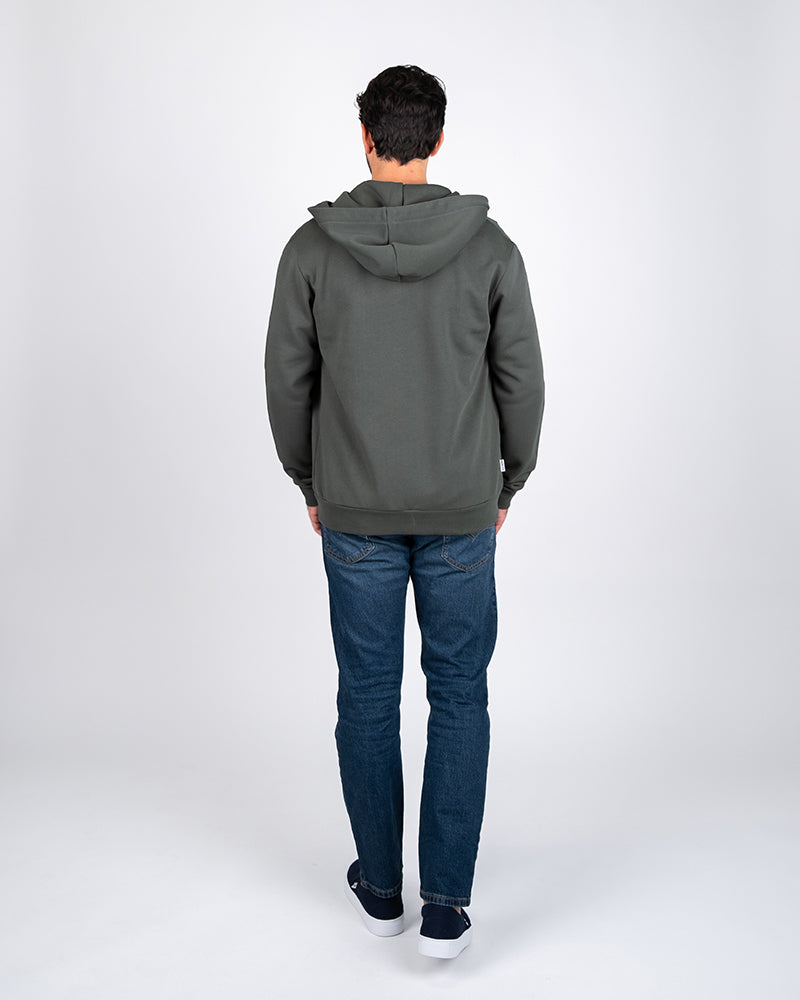 TreeHoodie Zip Ash Green