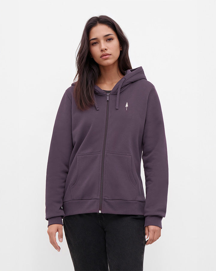 TreeHoodie Zip Femme Deep Purple