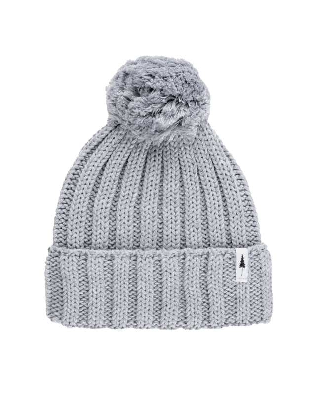 Treeanie Knitted Pom Pom Light Grey Mel