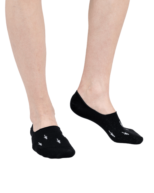 TreeSock-ultrashort Allover Black - SOCKS - NIKIN