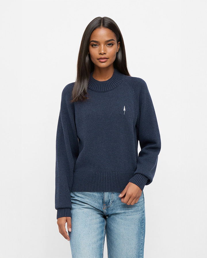 TreePullover Cosy Women Navy Mel - PULLOVER - NIKIN