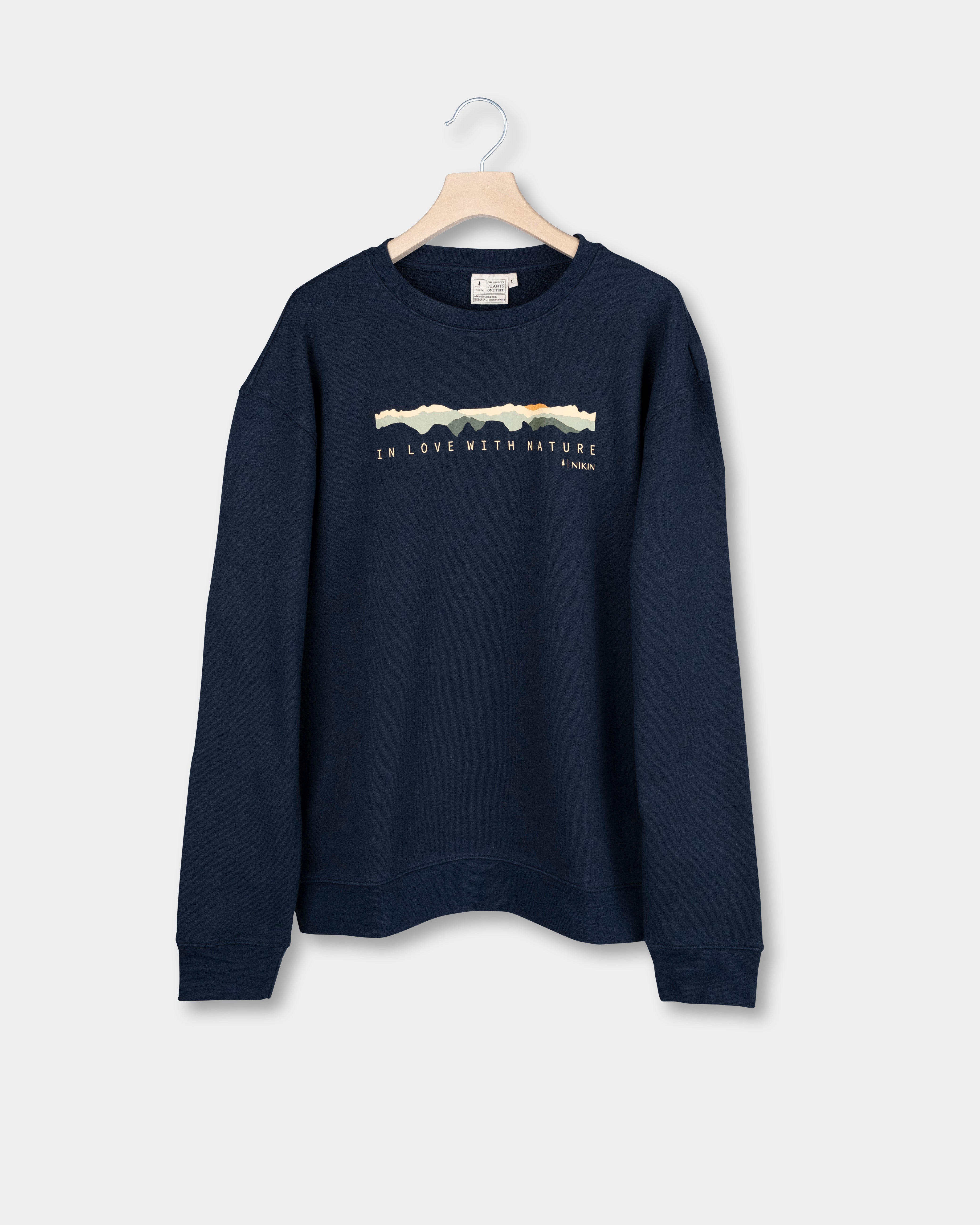 TreeSweater Mountain Panorama Dark Navy - SWEATER - NIKIN