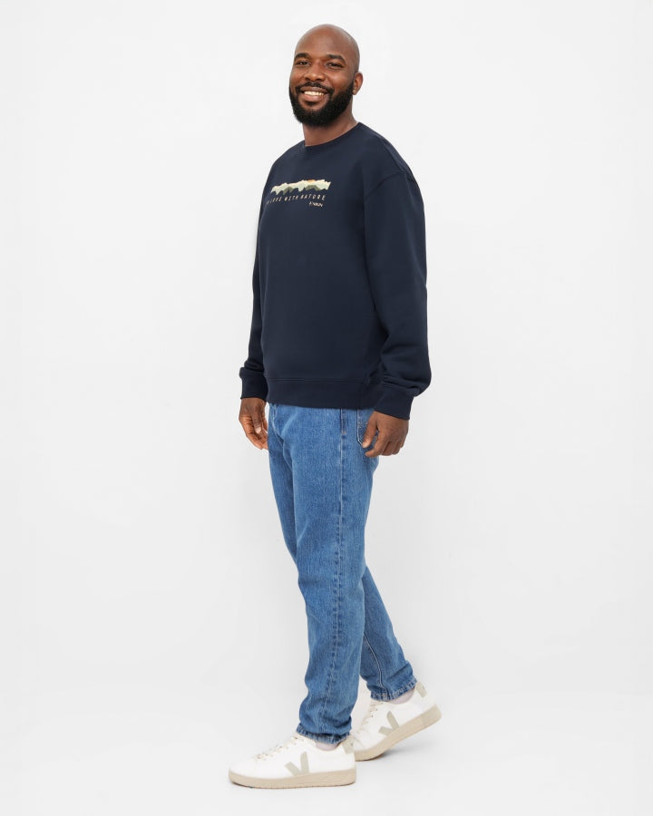 TreeSweater Mountain Panorama Dark Navy