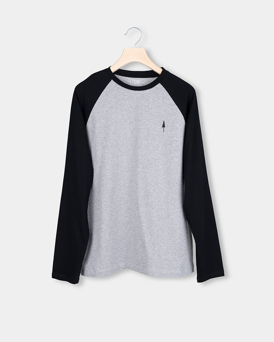 TreeShirt Longsleeve Raglan Grey Mel-Black