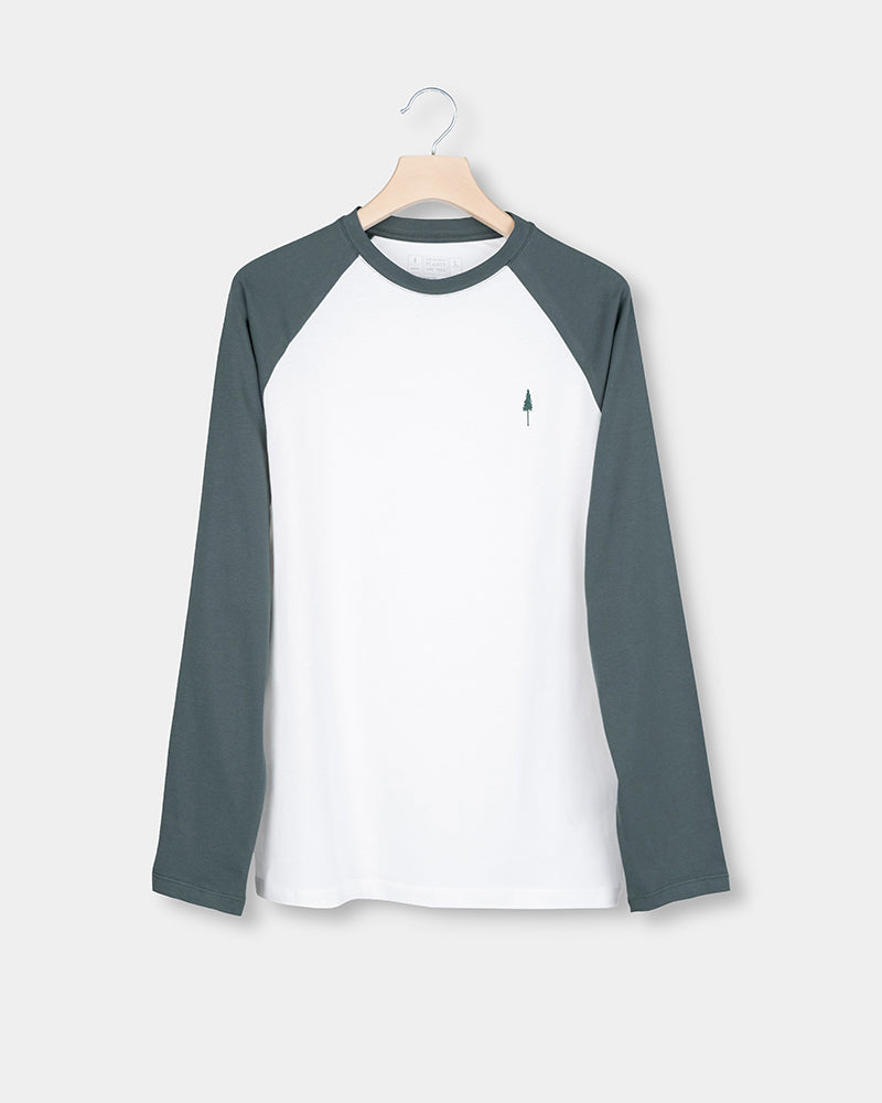 TreeShirt Longsleeve Raglan Juniper-White