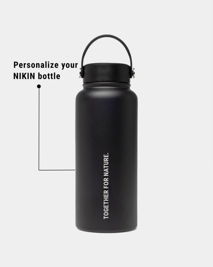 TreeBottle Outdoor 1L personnalisée (petit texte) Noir