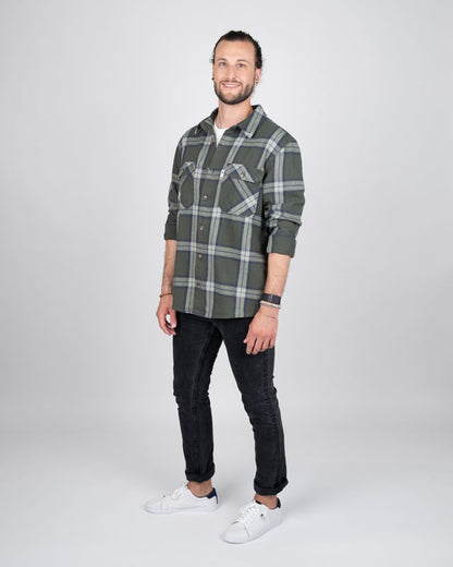 TreePlanter Overshirt Check Ash Green-Navy