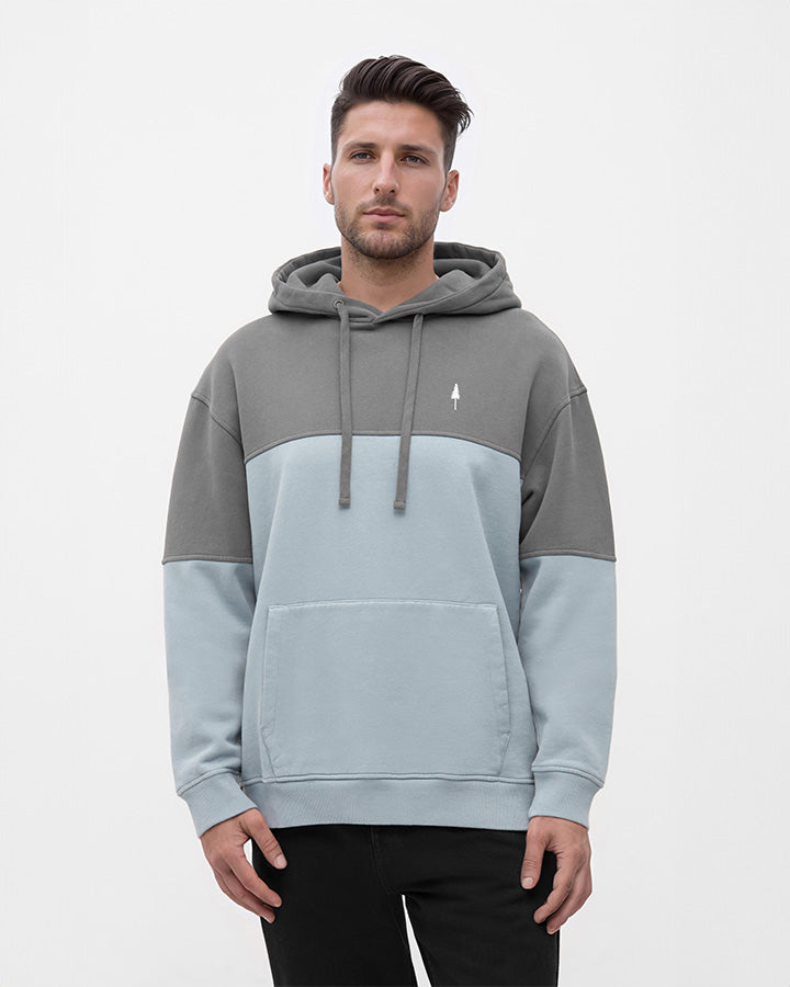 TreeHoodie Colorblock Anthracite-Elemental Blue - HOODIE - NIKIN