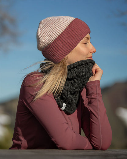 Treeanie Ribbed Colorblock Italian Clay-Blush - BEANIE - NIKIN