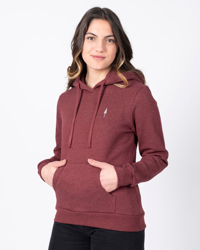 TreeHoodie Femme Bordeaux Mel