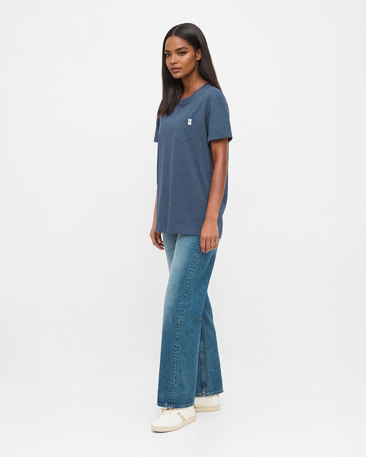 TreeShirt Pocket Navy Mel - TSHIRT - NIKIN
