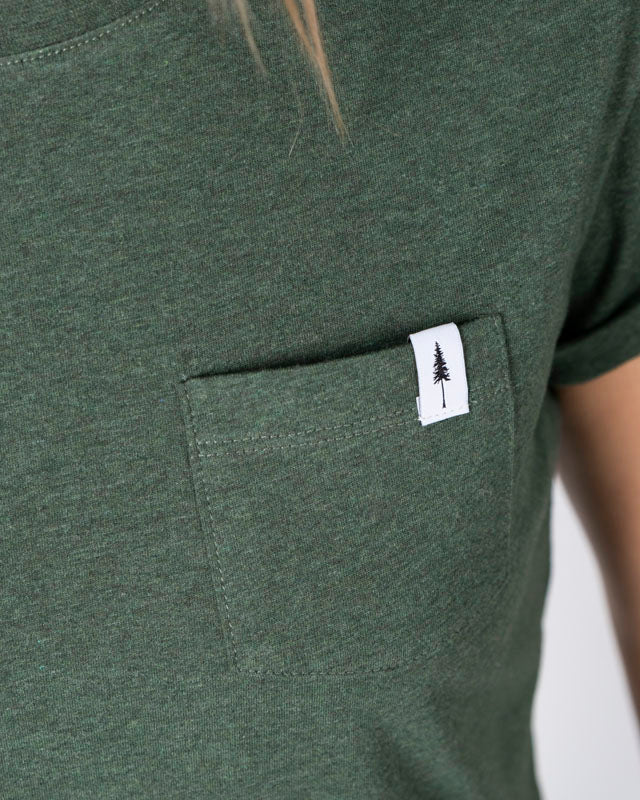 TreeShirt Pocket Femme Olive Mel - TSHIRT - NIKIN