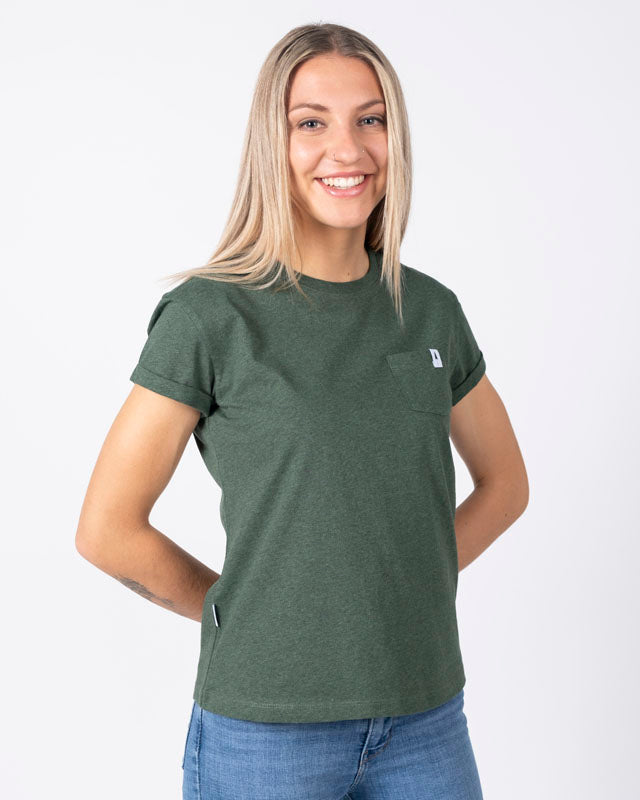 TreeShirt Pocket Femme Olive Mel - TSHIRT - NIKIN