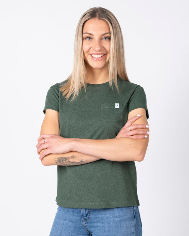 TreeShirt Pocket Femme Olive Mel - TSHIRT - NIKIN