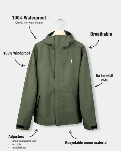 TreeJacket Rain Dark Olive