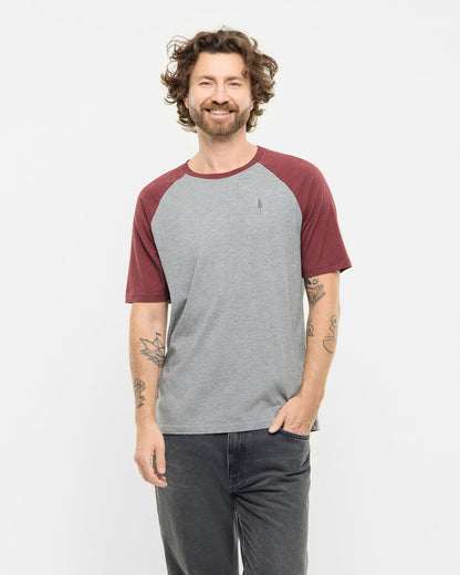 TreeShirt Raglan Relaxed Colorblock Coffee Deep Maroon Mel-Grey Mel