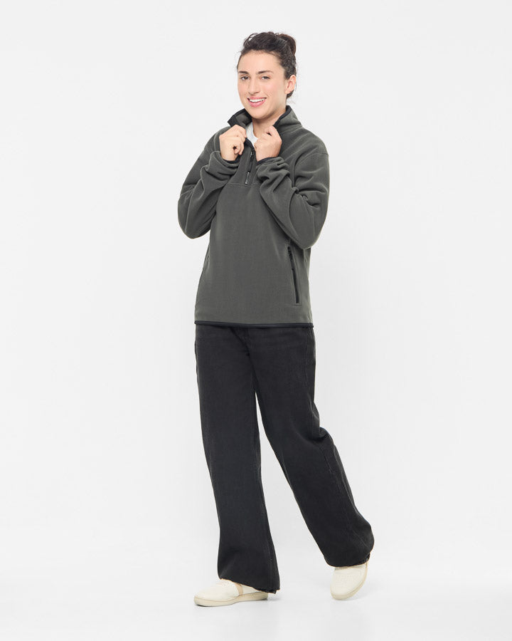 TreeFleece Quarter Zip Ash Green
