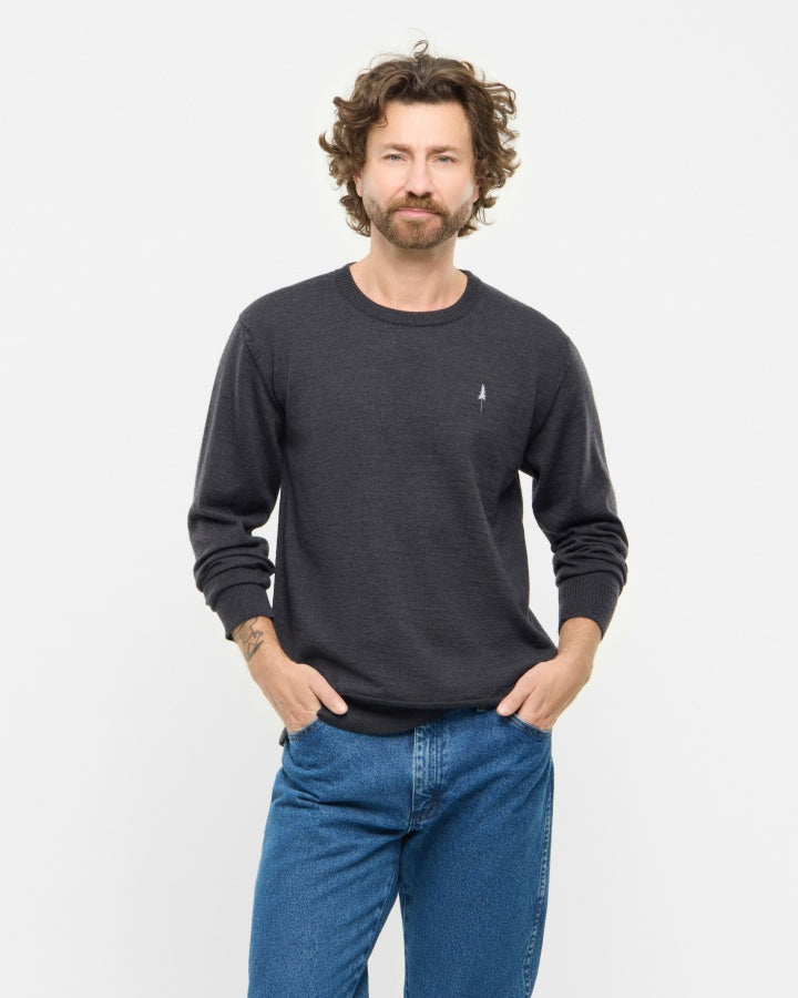 TreePullover laine mérinos Anthracite Mel