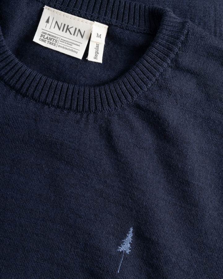 TreePullover en laine mérinos Dark Navy