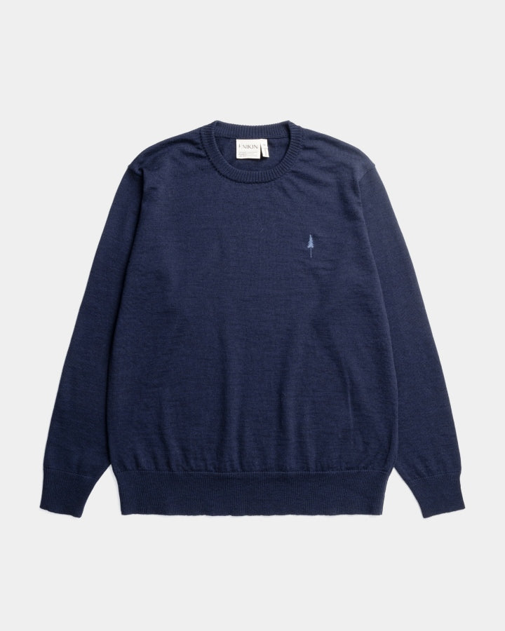 TreePullover en laine mérinos Dark Navy