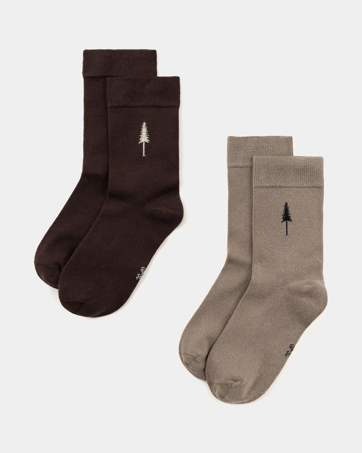TreeSocks Standard Single Bundle Cendre Taupe-Chêne foncé