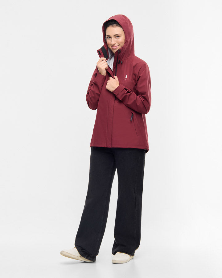 TreeJacket Rain Women Burgundy