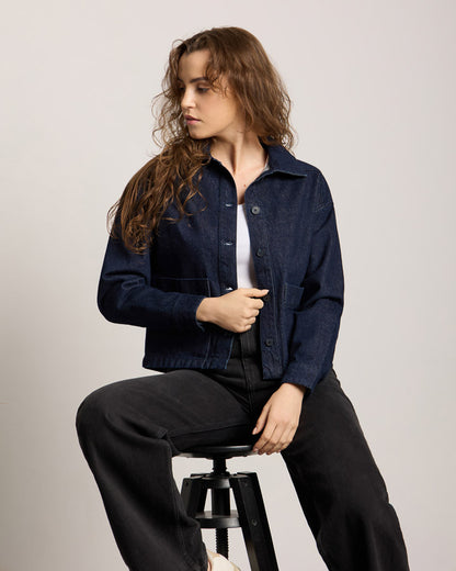 TreeJacket Denim RecCotton Femme Indigo Femme