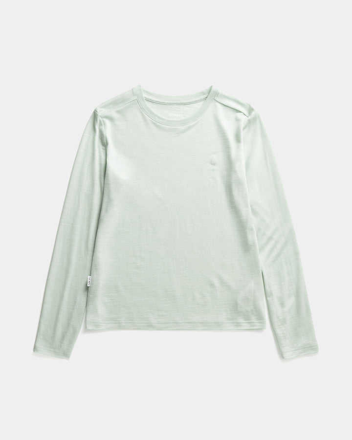 TreeShirt T-shirt à manches longues en laine, coupe slim, Femme , couleur menthe Femme