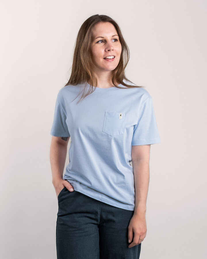 TreeShirt Pocket Mono Relaxed Femme Sky