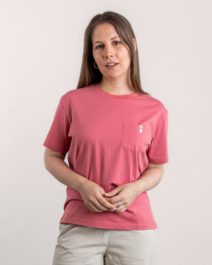 TreeShirt Pocket Mono Relaxed Femme Berry