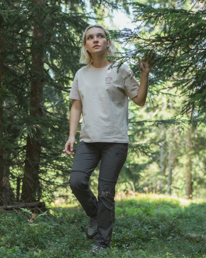 TreeShirt Mushroom Print Relaxed Femme Italian Clay