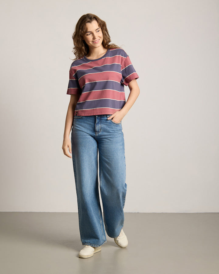 TreeShirt Oversize à rayures Femme Ink-Blush