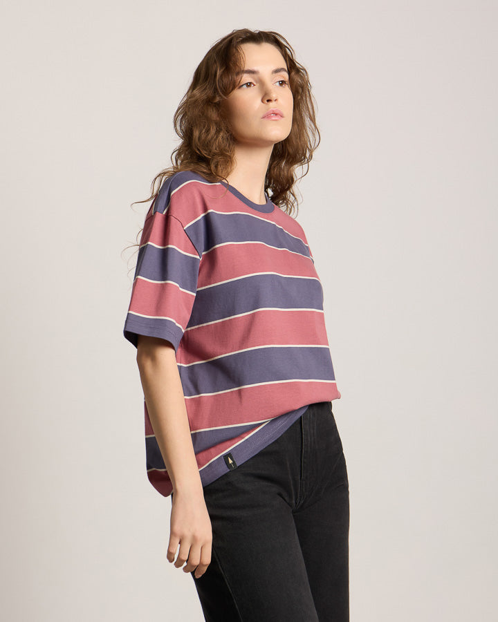 TreeShirt à rayures, oversize, Dark Ink-Blush