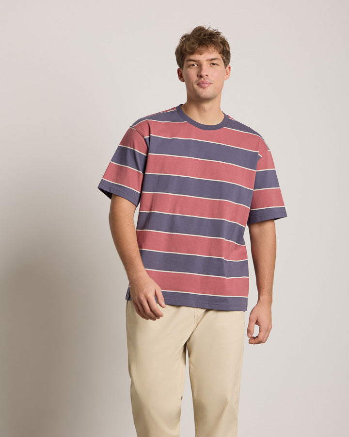 TreeShirt à rayures, oversize, Dark Ink-Blush