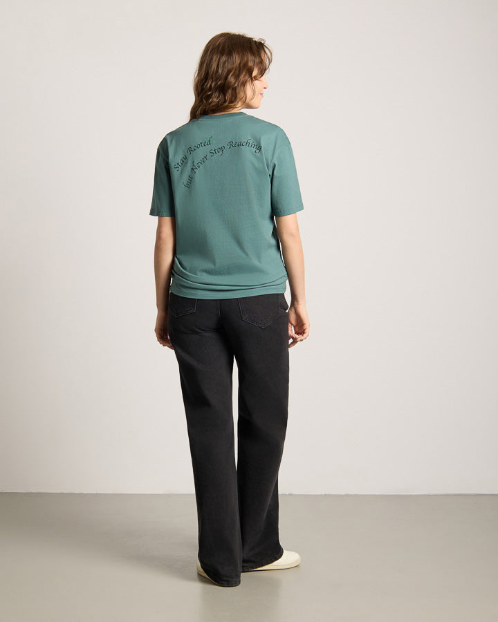 TreeShirt Stay Rooted Relaxed Ocean Green