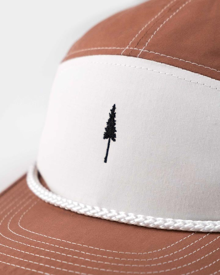 Casquette TreeCap 5 panneaux, motif moineau, marron fauve