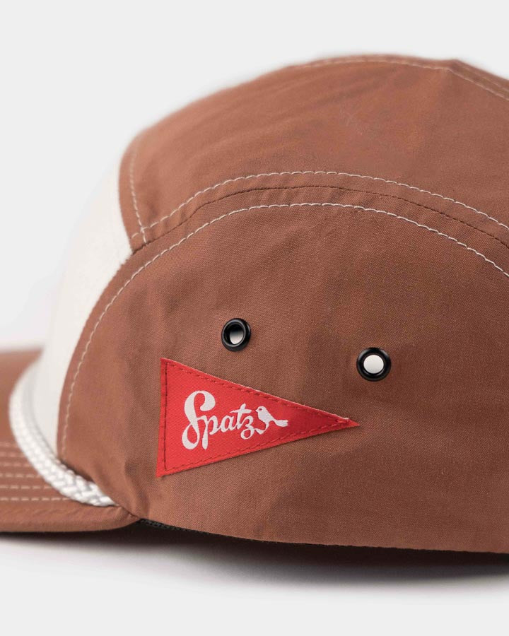 Casquette TreeCap 5 panneaux, motif moineau, marron fauve