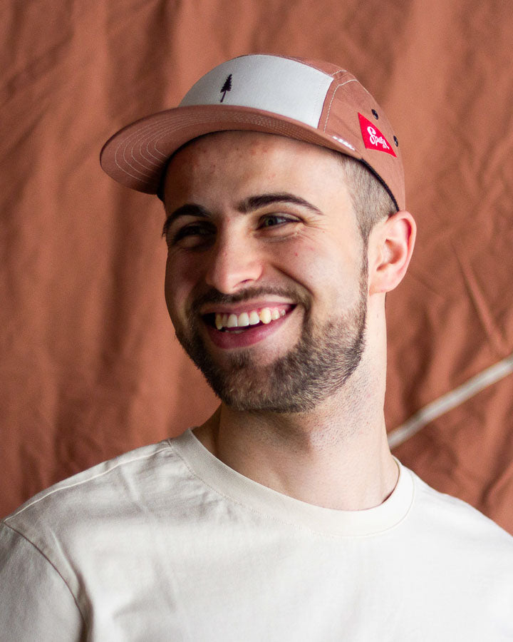 Casquette TreeCap 5 panneaux, motif moineau, marron fauve