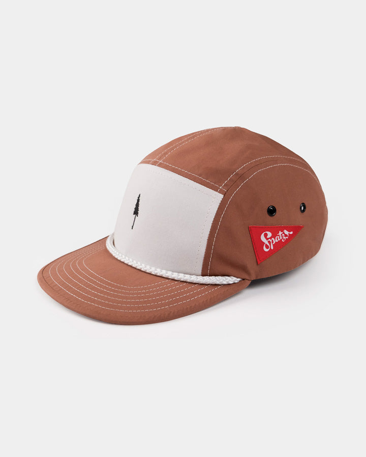 Casquette TreeCap 5 panneaux, motif moineau, marron fauve