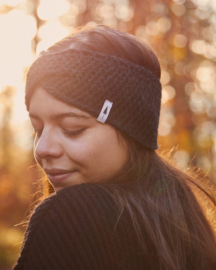 TreeHeadband Knitted Twist Black Mel