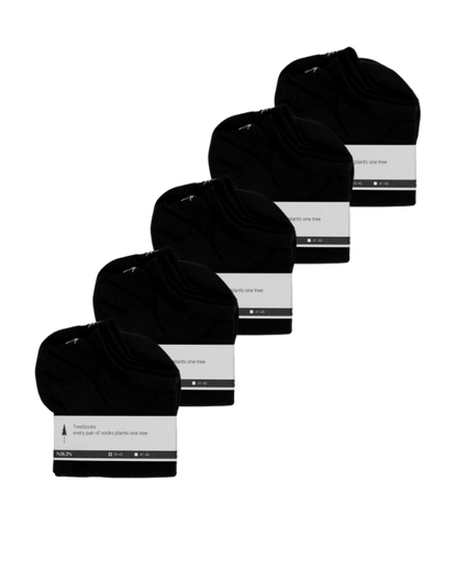 TreeSocks talon court noir 5-pack